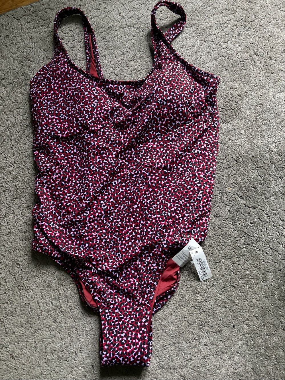 Red Multi-Print One-Piece Swimsuit